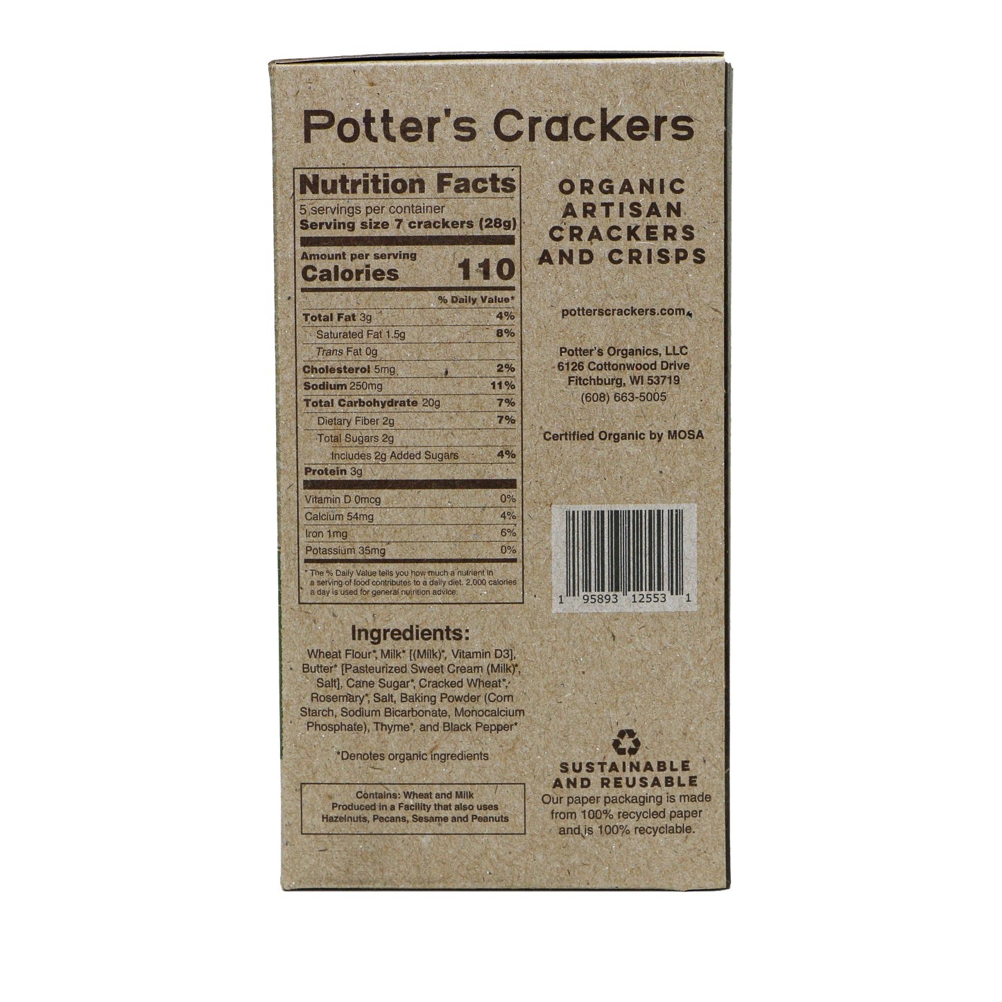 Potter's Crackers Organic Herbes de Provence Crackers - 5 oz 700