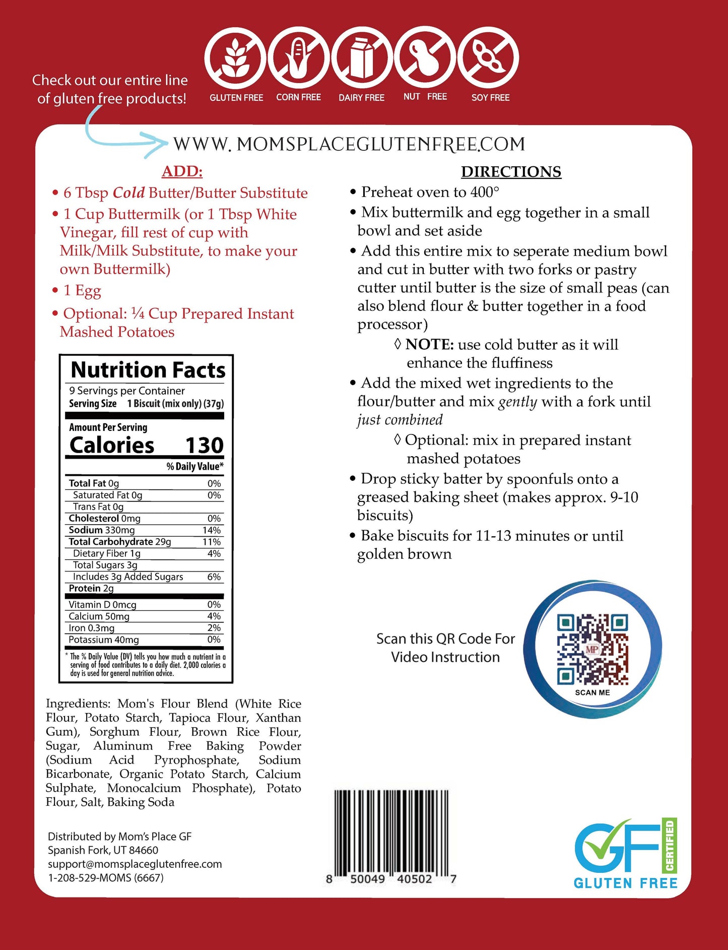 Gluten-Free Buttermilk Biscuit Mix 700