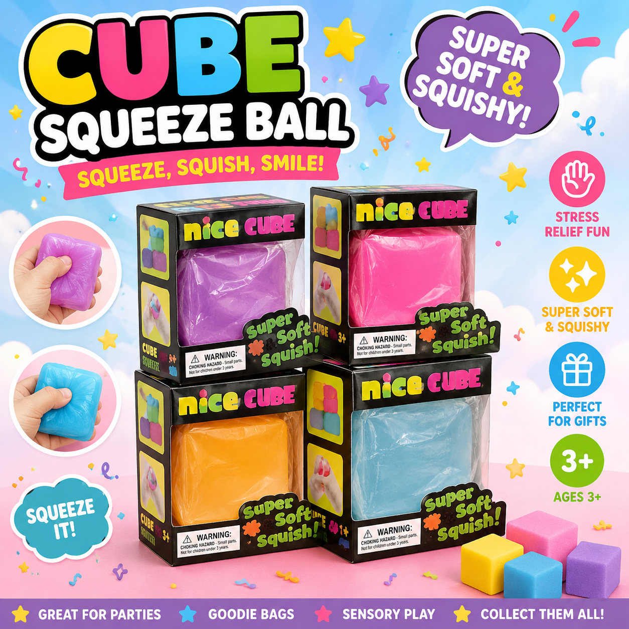 Nice Cube Squishy Toy Set – Fidget Cubes 735