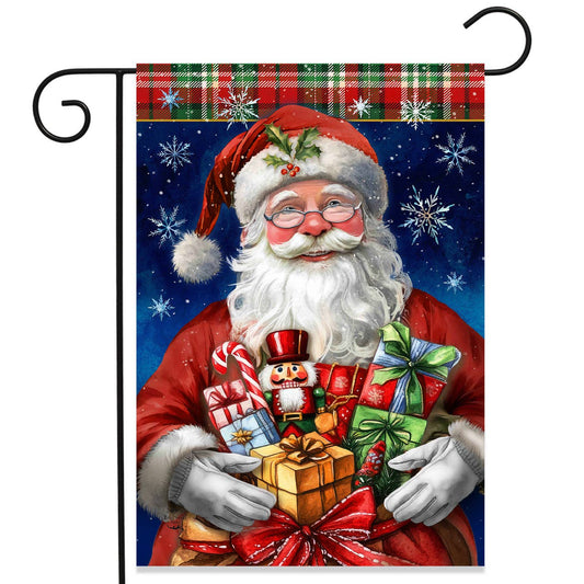 Holly Jolly Santa Garden Flag