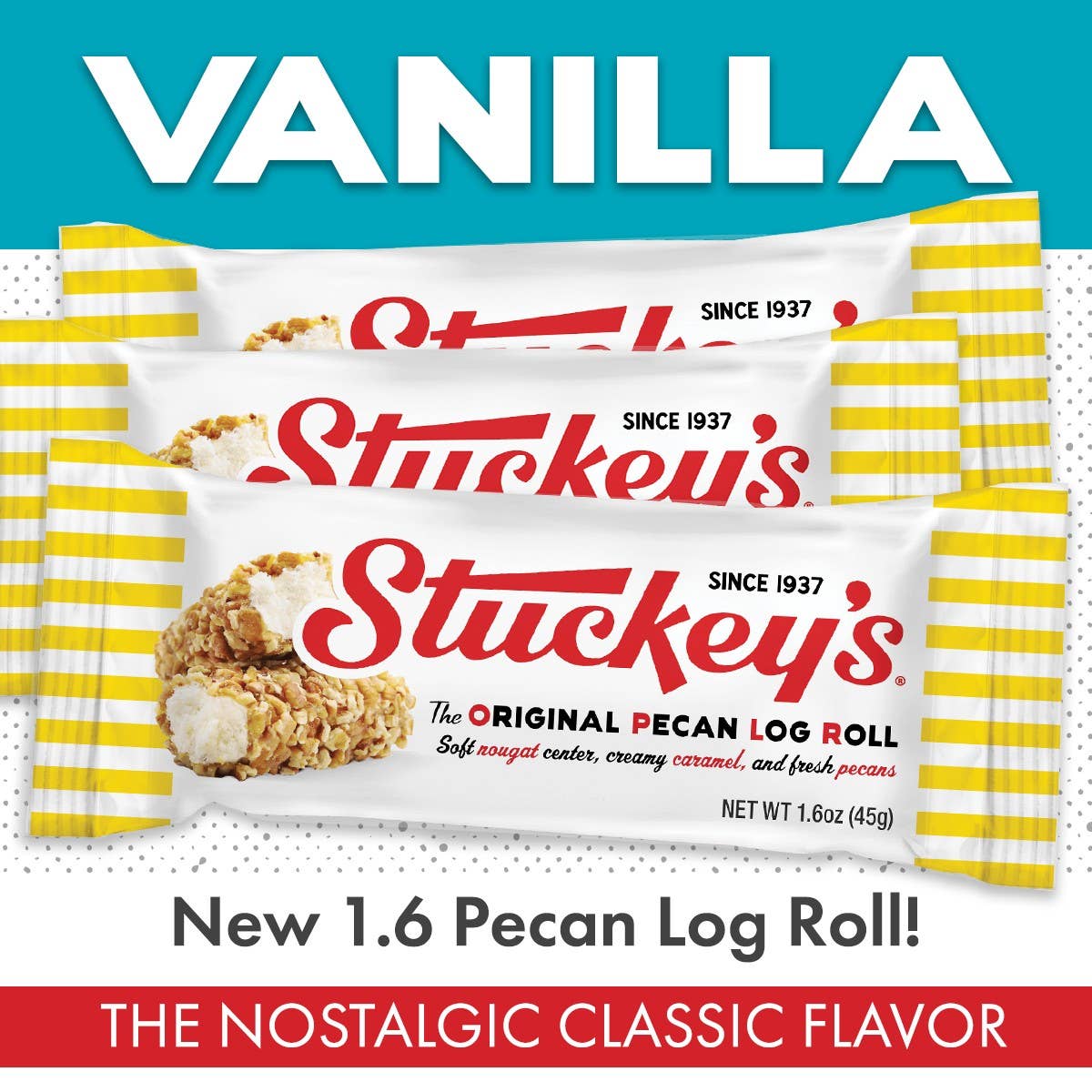 Vanilla Pecan Log Roll - 1.6 oz. (Single Serve Size)