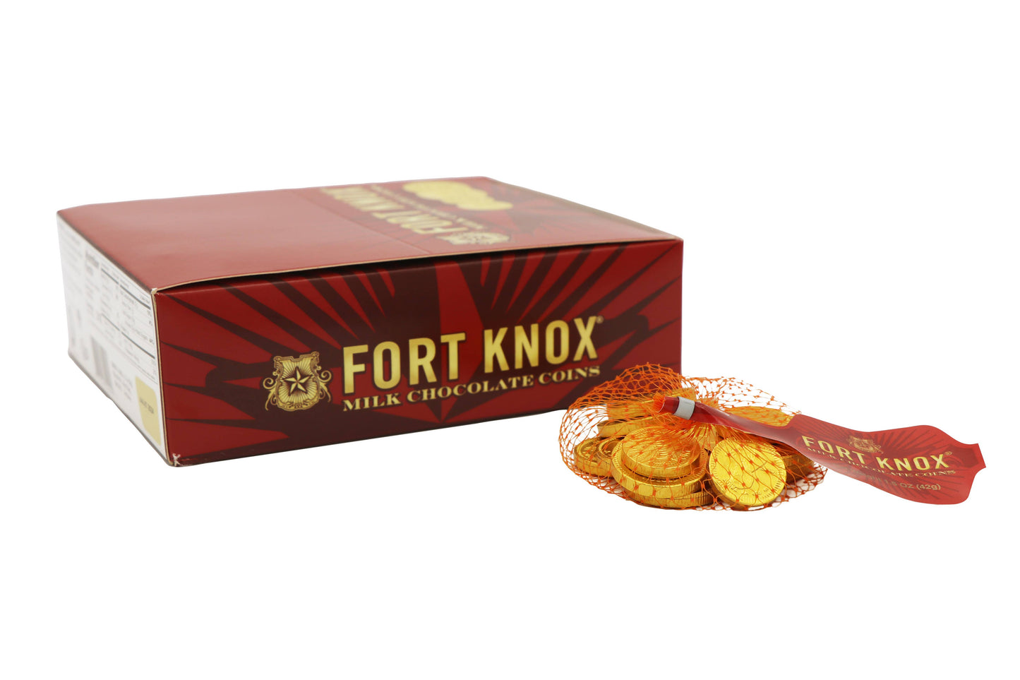 Fort Knox Chocolate Gold Coins 1.5oz Mesh Bags, 18ct Box