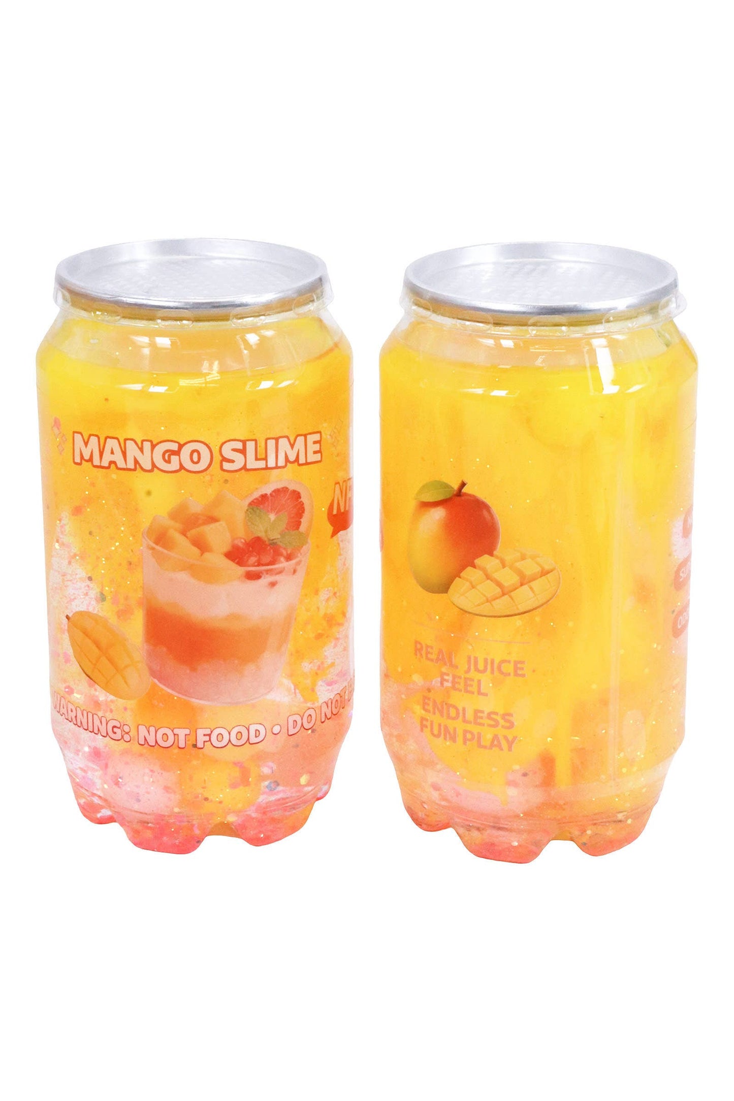 Sparkling Mango Fruit Soda Can Glitter Slime