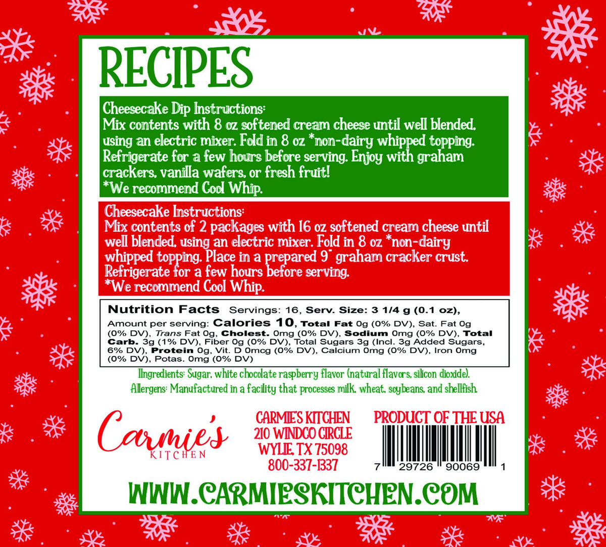 Merry Raspberry Cheesecake Mix - Holiday Collection