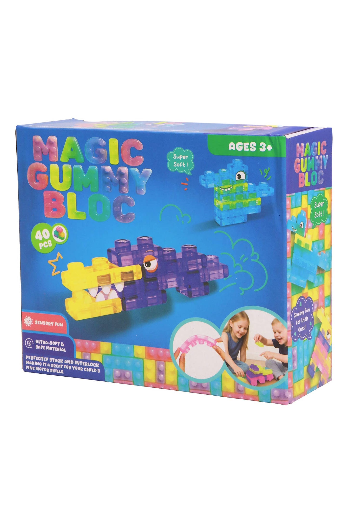 40-Count Colorful Gummy Squishy Building Block 735