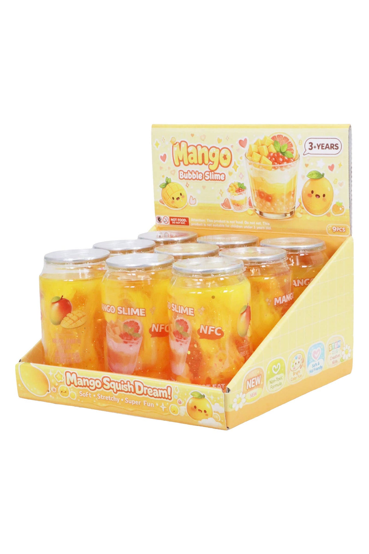 Sparkling Mango Fruit Soda Can Glitter Slime