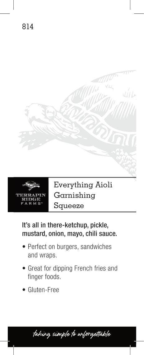 Shelf Talker Everything Aioli Garnishing Squeeze