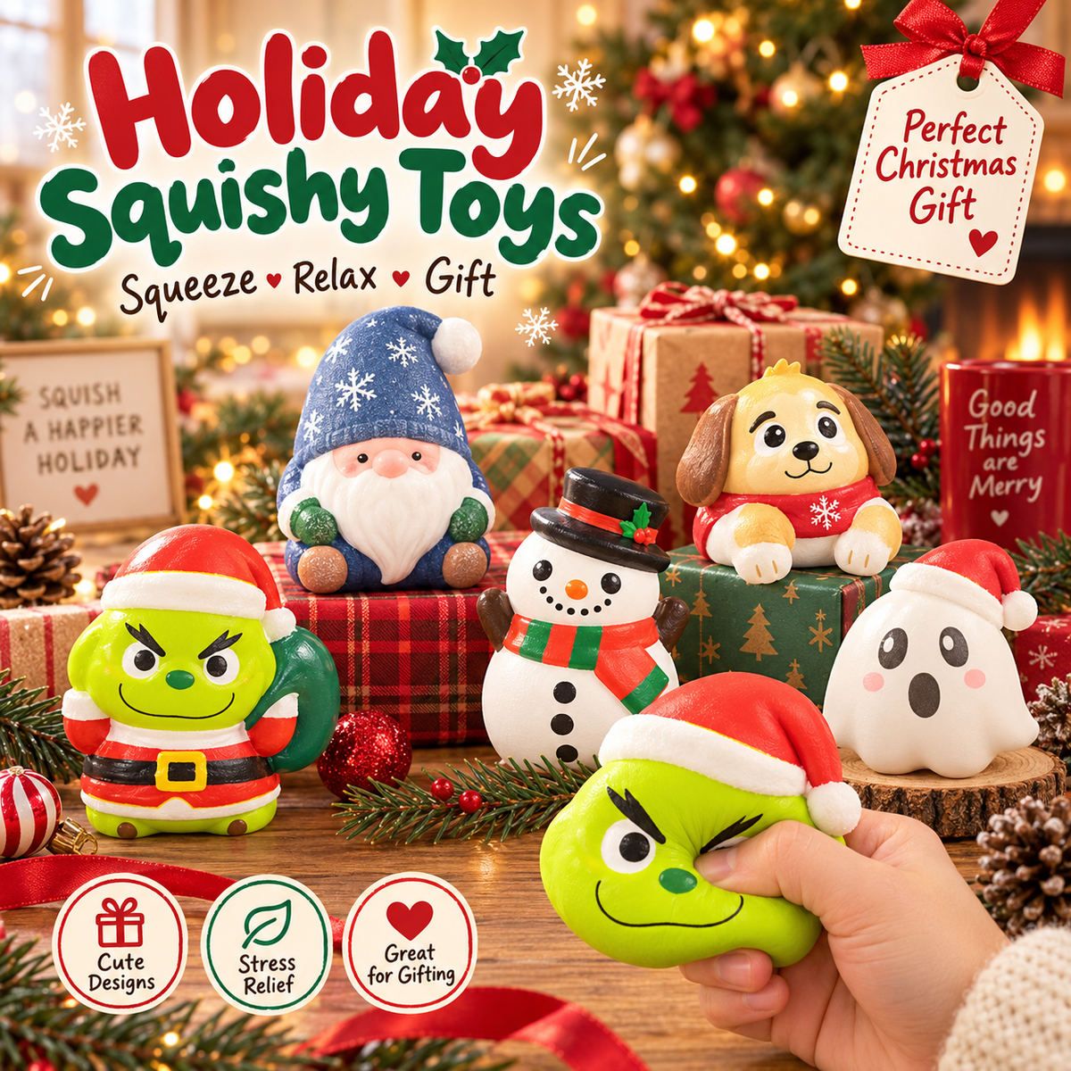 Christmas Mystery Squishy Toy & Holiday Desk Decor
