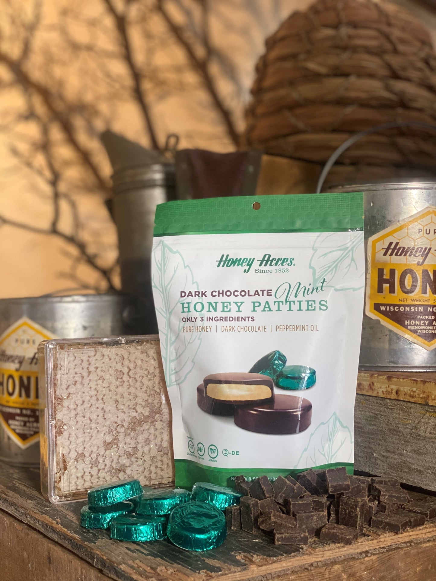 Dark Chocolate Mint Honey Patties