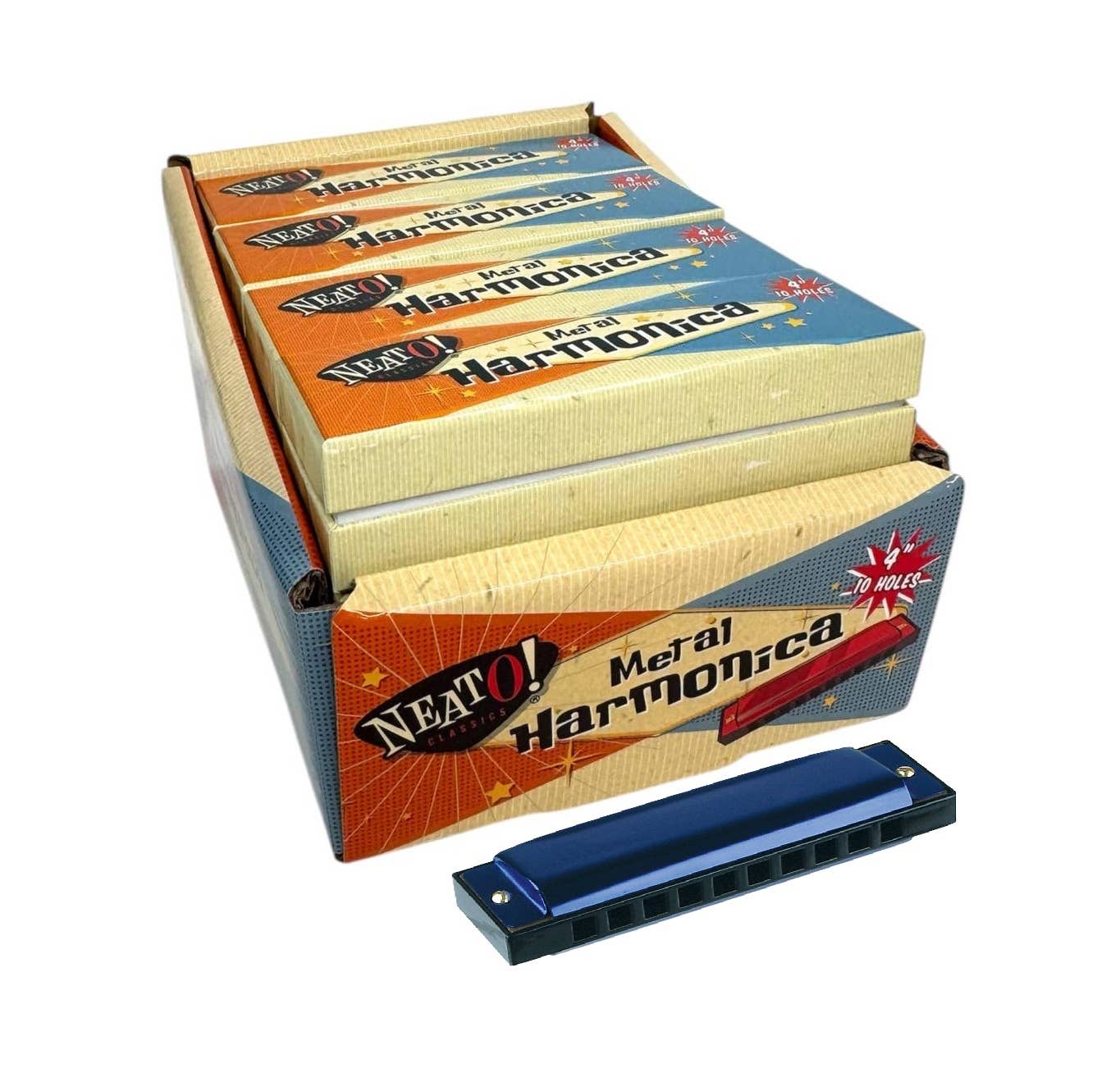 Neato! 4" Metal Harmonica -