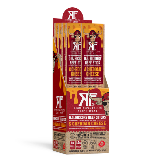 Righteous Felon Beef & Cheddar Cheese Stick Combo - 10 Pack