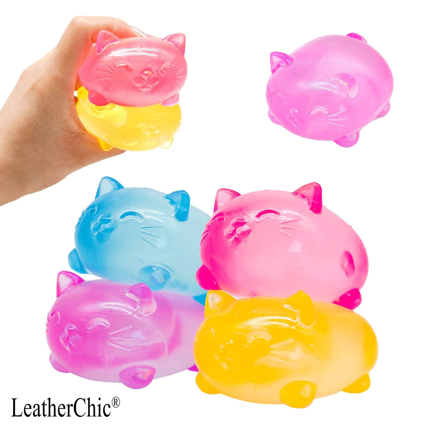 Transparent Clear Cat Squishy Stress Ball, Random Color