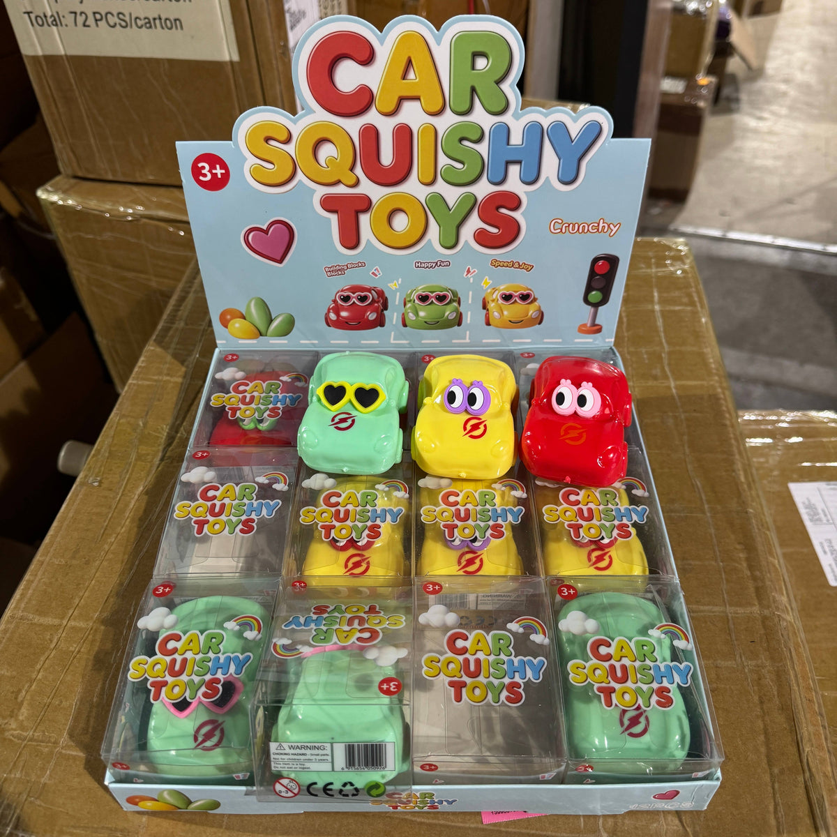 Crunchy Multicolor Expression Toy Car Squishy