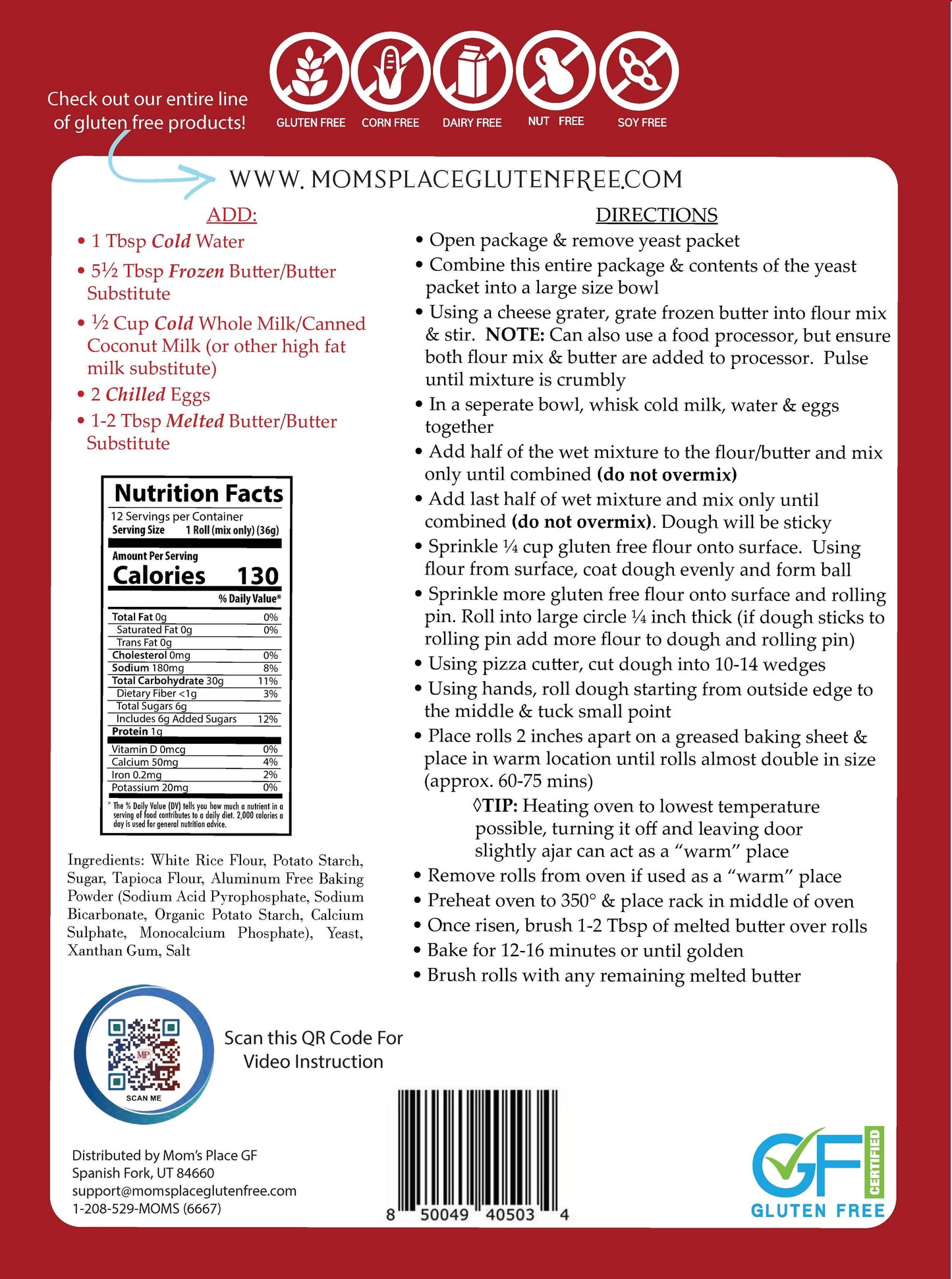 Gluten-Free Crescent Rolls Mix 700