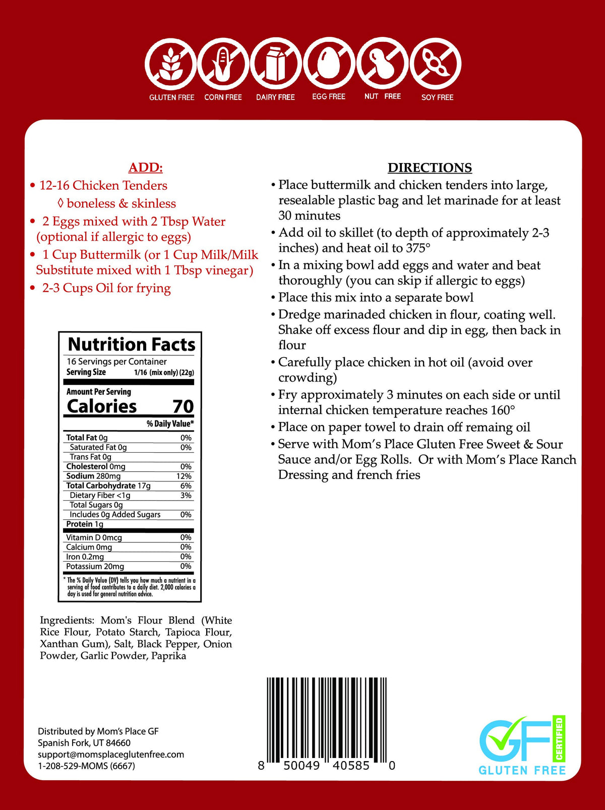 Gluten-Free Crispy Chicken Tenders Mix