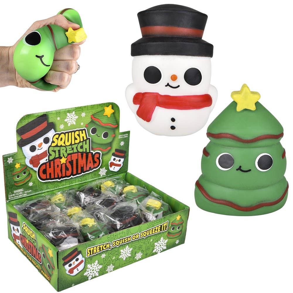 3.5" Christmas Squish Stretch 12ct 12/ LLB Squishy Toys