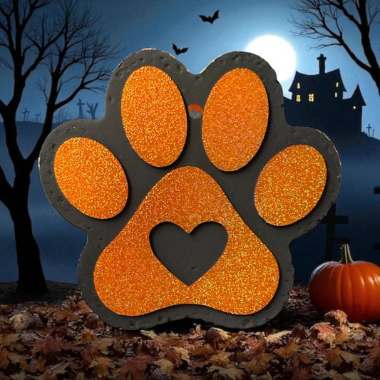 Orange Paw Print Freshie