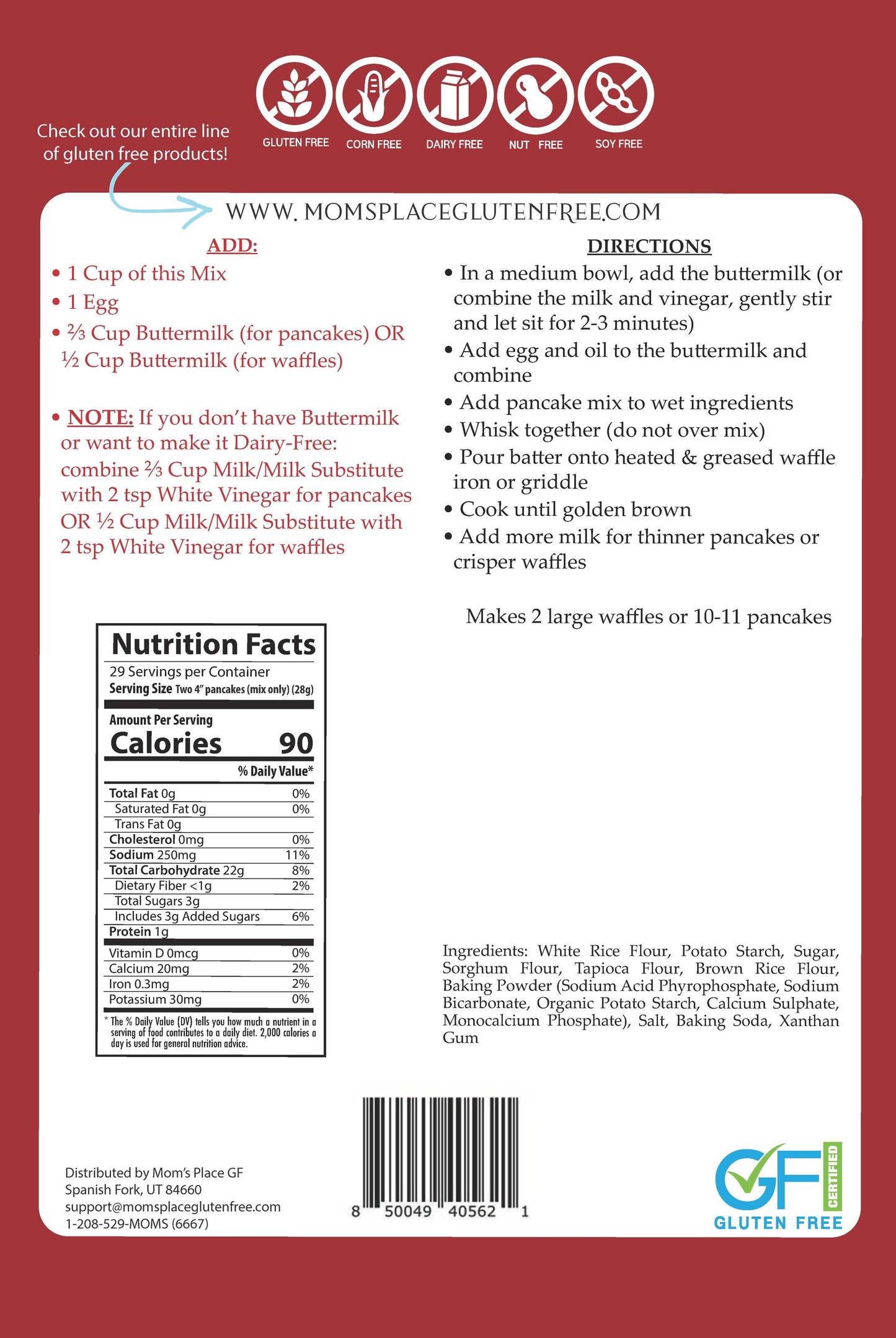 Gluten-Free Pancake & Waffle Mix 700