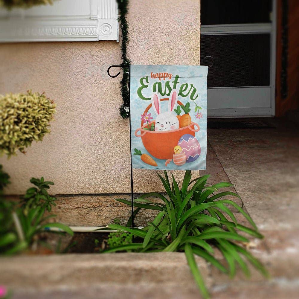 H&G Studios Happy Easter (Bunny) 12x18in Garden Flag