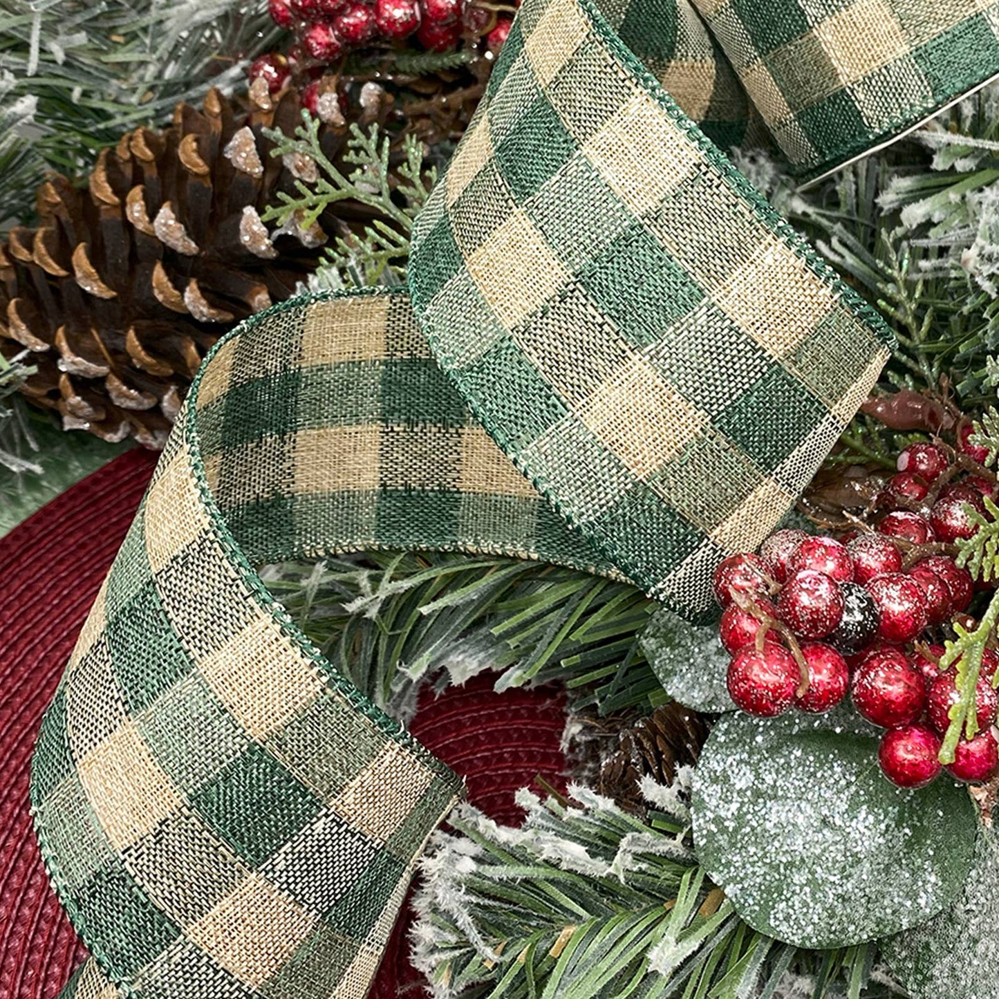#7378 Gingham Burlap (wired)