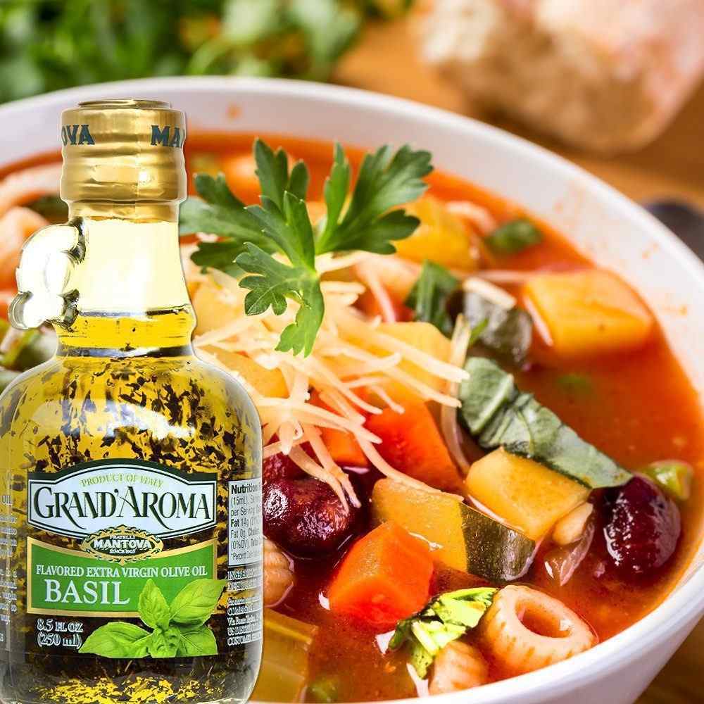 Mantova Grand'Aroma Basil Extra Virgin Olive Oil, 8.5 oz.