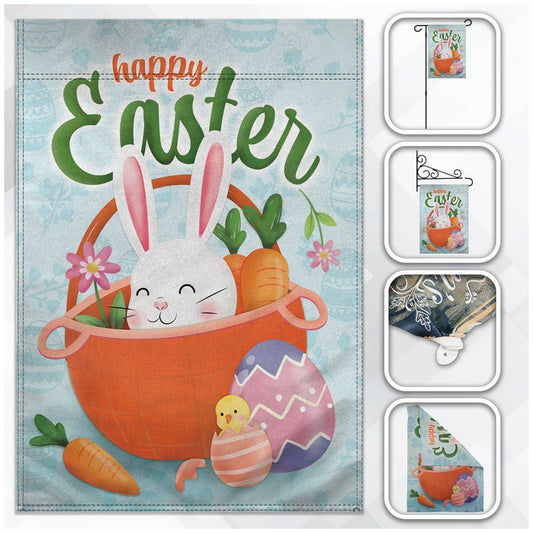 H&G Studios Happy Easter (Bunny) 12x18in Garden Flag